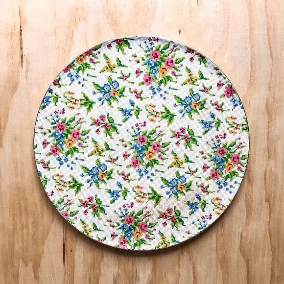 Vintage Royal Winton Floral Stitch Serving Cake Plate | Grimwades Queen Anne - Picture 1 of 3